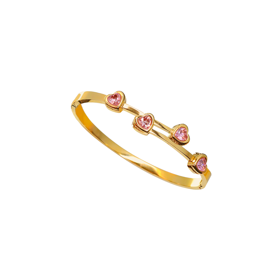 Pulsera de corazones rosa