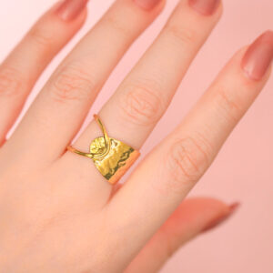 Anillo Dorado de Acero Inoxidable - Kombinasi pieza puesta