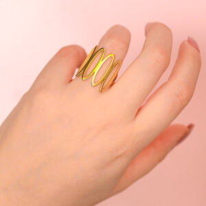 Anillo Dorado de Acero Inoxidable - Occhio vista puesto