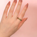 Anillo Dorado de Acero Inoxidable (ajustable) - Punteado - Imagen 2