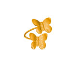 Anillo Dorado de Acero Inoxidable de Mariposa (ajustable) - Papillons fondo blanco