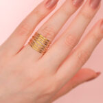 Anillo Dorado de Acero de Titanio (ajustable) - Enrollado - Imagen 2