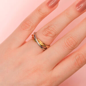 Anillo de Acero de Titanio (3 colores) - Triple pieza puesta