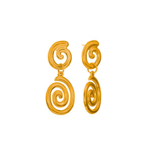 Aretes Dorados de Acero Inoxidable - Estilo SSpiral fondo blanco