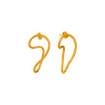 Aretes Dorados de Acero Inoxidable Torcidos - Fundidos fondo blanco