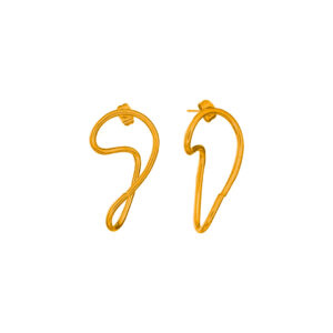 Aretes Dorados de Acero Inoxidable Torcidos - Fundidos fondo blanco