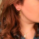 Aretes Dorados de Acero Inoxidable Torcidos - Fundidos - Imagen 2