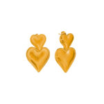 Aretes Dorados de Acero Inoxidable de Corazón - In Love fondo blanco