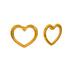 Aretes Dorados de Acero Inoxidable de Corazón -Sweetheart fondo blanco