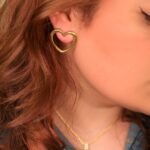 Aretes Dorados de Acero Inoxidable de Corazón -Sweetheart - Imagen 2