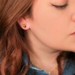 Aretes Dorados de Plata 925 de Abejitas pieza puesta