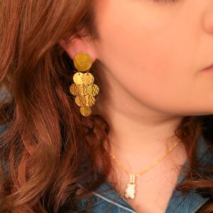 Aretes Largos de Acero Inoxidable - Cascada pieza puesta