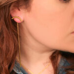 Aretes Largos de Acero Inoxidable - Long Trail pieza puesta