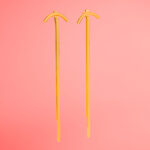 Aretes Largos de Acero Inoxidable - Long Trail fondo rosa