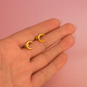 Aretes de Acero Inoxidable de Luna - Mahina fondo claro