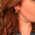 Arracadas Doradas de Acero Inoxidable - Spheres - Imagen 2