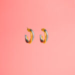 Arracadas Triple Color de Acero de Titanio - 3 colores fondo rosa