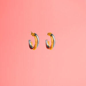 Arracadas Triple Color de Acero de Titanio - 3 colores fondo rosa