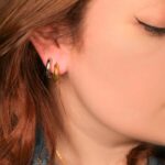 Broqueles Doble Color de Acero Inoxidable pieza puesta