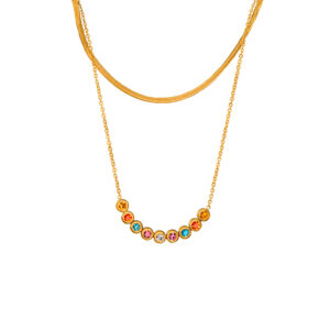 Collar Dorado de Acero Inoxidable - Sorriso Colorato fondo blanco