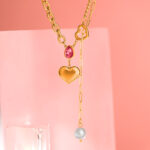 Collar Dorado de Acero Inoxidable de Corazón - Lussuoso - Imagen 3