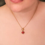 Collar Dorado de Acero Inoxidable de Corazón - Red Love - Imagen 2