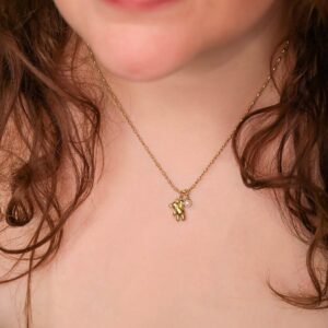 Collar Dorado de Acero Inoxidable de Osito - Bearing pieza puesta