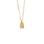 Collar Dorado de Acero Inoxidable de Pandita - Zircoin Bear fondo blanco