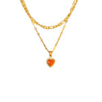 Collar Dorado de Acero de Titanio - Amore Ambrato fondo blanco