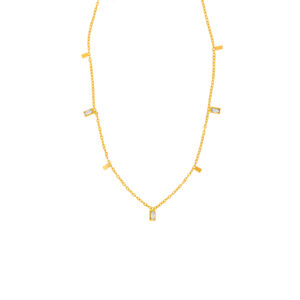 Collar Dorado de Acero de Titanio - Pohaku fondo blanco