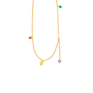 Collar Dorado de Acero de Titanio con Piedras - Paraíso fondo blanco