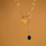 Collar Dorado de Acero de Titanio de Corazón - Amore Nero - Imagen 3