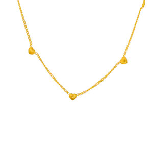 Collar Dorado de Acero de Titanio de Corazón - Piccoli Cuori fondo blanco