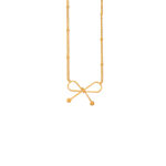 Collar Dorado de Acero de Titanio de Moñito fondo blanco