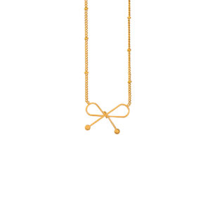 Collar Dorado de Acero de Titanio de Moñito fondo blanco