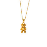 Collar Dorado de Acero de Titanio de Oso - Teddy Luxe fondo blanco