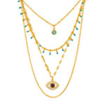 Collar de Acero de Titanio de Ojo Turco - Bohem fondo blanco