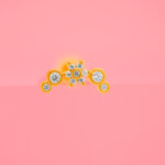 Piercing Dorado de Acero Inoxidable - Arreglo de Flor fondo rosa