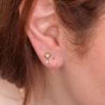 Piercing Dorado de Acero Inoxidable de Ojo y Lágrima vista puesto