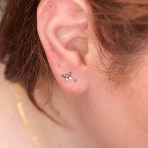 Piercing Dorado de Acero de Titanio de Mariposa Mini pieza puesta