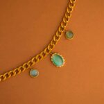 Pulsera Dorada de Acero Inoxidable - Gemmes Turquesa fondo oscuro