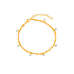 Pulsera Dorada de Acero Inoxidable con Piedras - Larmes fondo blanco