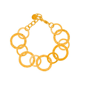 Pulsera Dorada de Acero Inoxidable de Aros - Hoopau fondo blanco