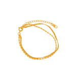 Pulsera Dorada de Acero de Titanio - Doble fondo blanco