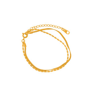 Pulsera Dorada de Acero de Titanio - Doble fondo blanco