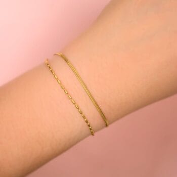 Pulsera Dorada de Acero de Titanio - Doble pieza puesta
