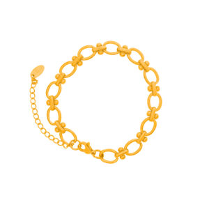 Pulsera Dorada de Acero de Titanio - Sagtis fondo blanco