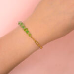 Pulsera Dorada de Acero Inoxidable con Piedras - Half & Stone - Imagen 2