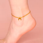 Tobillera Dorada de Acero Inoxidable de Lunita - Imagen 2