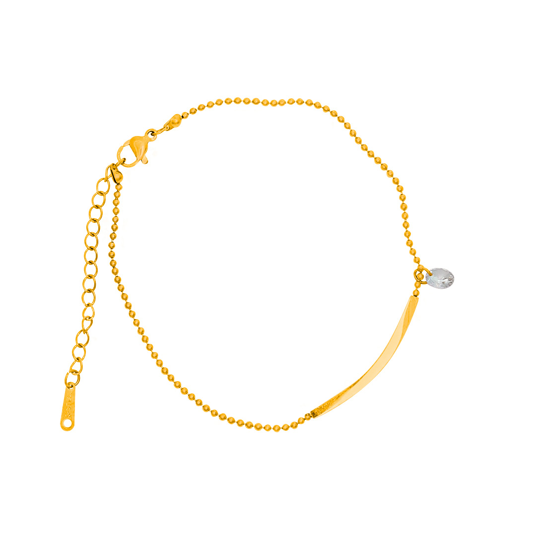 Tobillera Dorada de Acero de Titanio - Stiklo Tobillera Dorada de Acero de Titanio - Stiklo fondo blanco